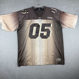 FUBU Football Jersey Size XXL Brown Gold Hip Hop Y2K 05 Vintage (Stains)
